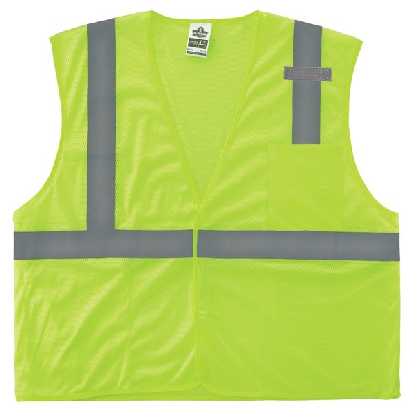 Glowear By Ergodyne S Lime Mesh Hi-Vis Safety Vest Class 2 - Single Size 8210HL-S